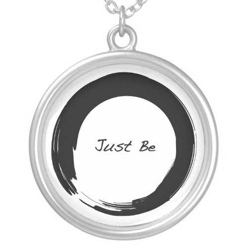 Zen Symbol with Just Be Silver Plated Necklace