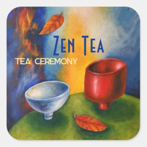 Zen TeaAutumn TeaTea Ceremony Square Sticker