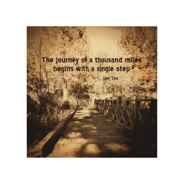 zen text wood wall art motivational quote (Front)