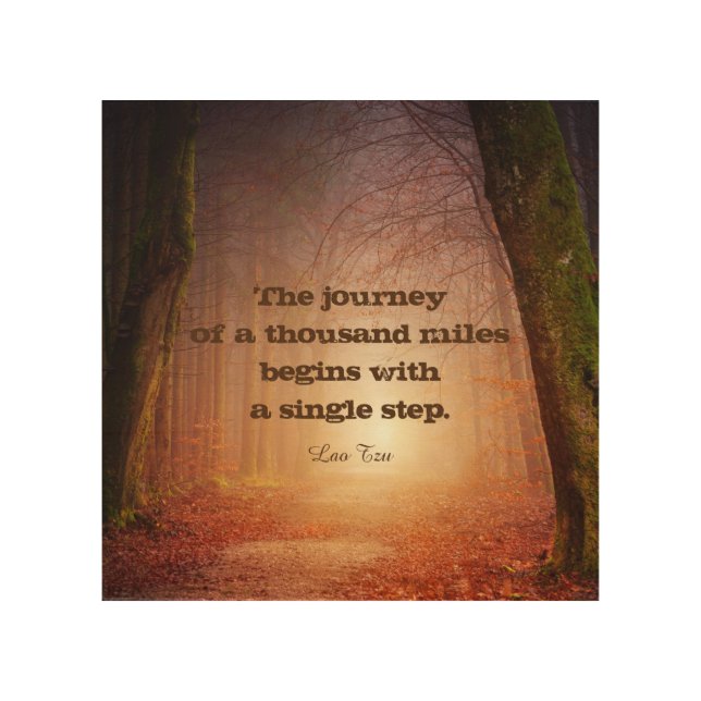 zen text wood wall art motivational quote (Front)