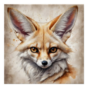 Zen the Fennec Fox Art Poster