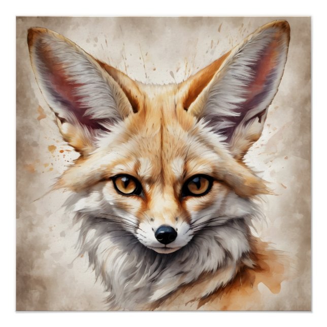 Zen the Fennec Fox Art Poster (Front)