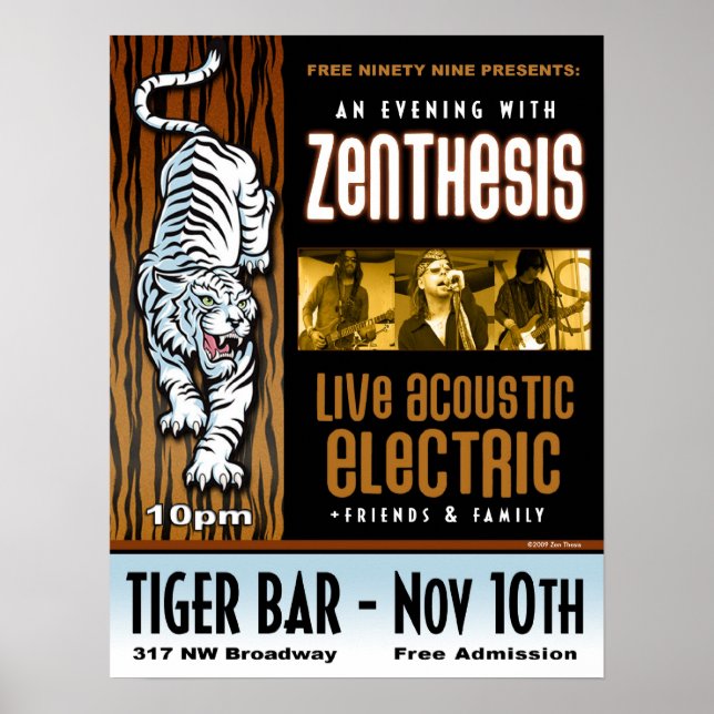 ZEN THESIS LIVE @ Tiger Bar 2009 Poster (Front)