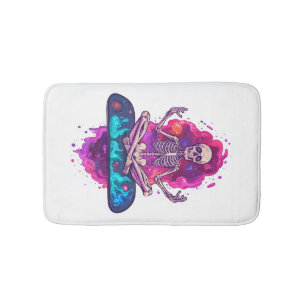 Zen to the Bone � Funny Space Yoga Skeleton Bath Mat
