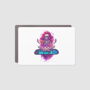 Zen to the Bone � Funny Space Yoga Skeleton Car Magnet
