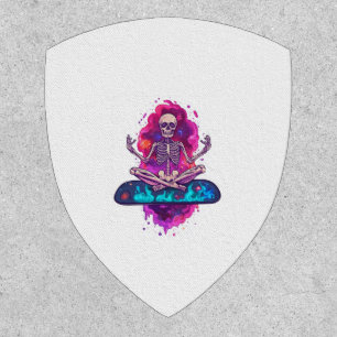 Zen to the Bone � Funny Space Yoga Skeleton Patch