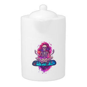 Zen to the Bone � Funny Space Yoga Skeleton Teapot