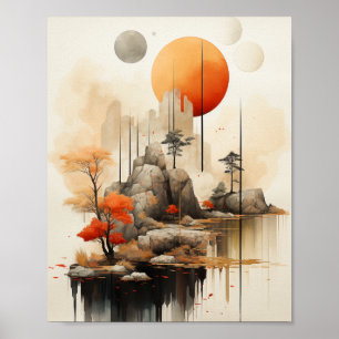 Zen Tranquility: Mountainous Serenity Poster