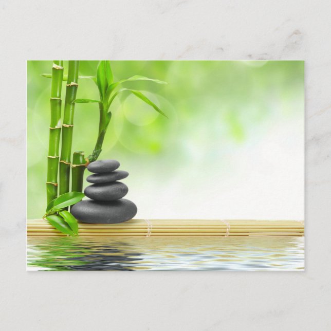 Zen tranquility water garden by healing love postcard (Front)