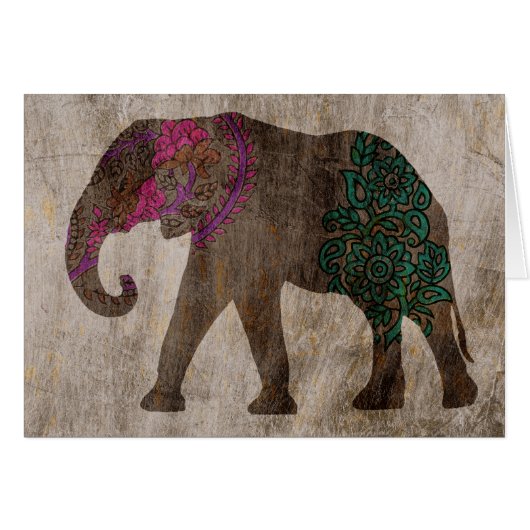 Zen Tribal Asian Elephant Cards (Front Horizontal)