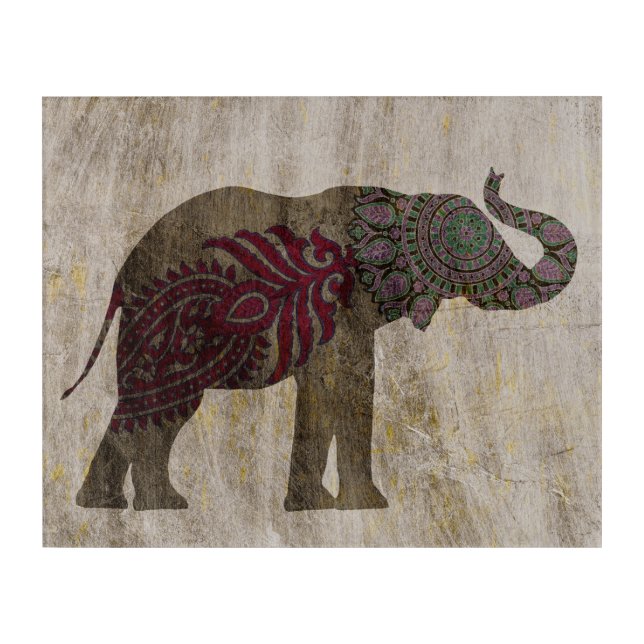 Zen Tribal Elephant Acrylic Print (Front)