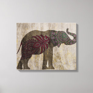 Zen Tribal Elephant Canvas Print