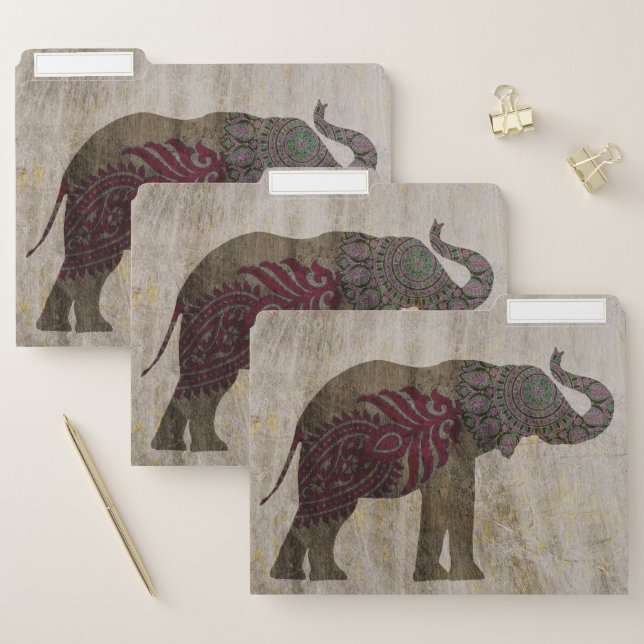 Zen Tribal Elephant File Folder (Set)