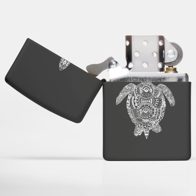 Zen Turtle Zippo Lighter (Opened)