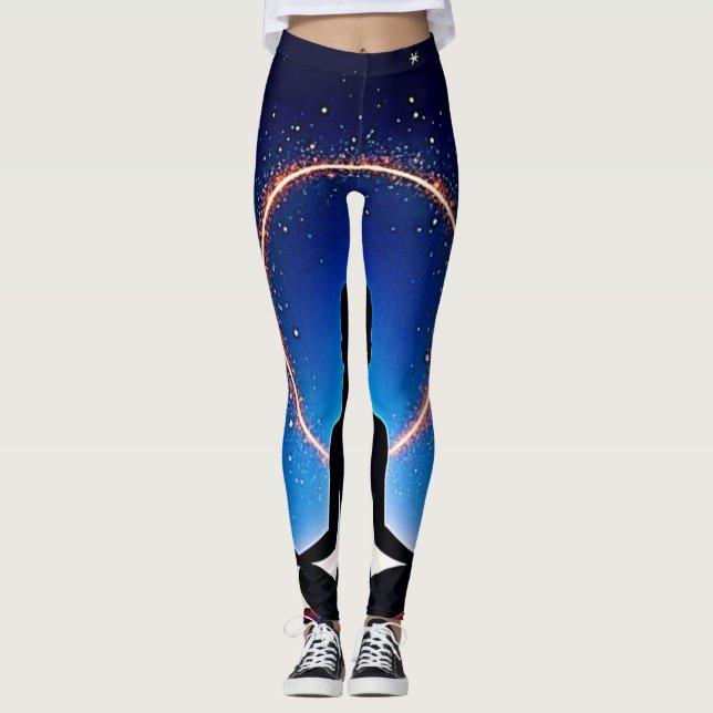 Zen Under Stars: Cosmic Meditation Leggings (Front)