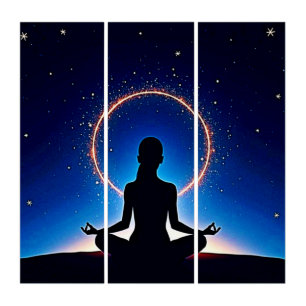 Zen Under Stars: Cosmic Meditation Triptych