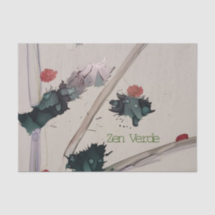 Zen Verde-Holiday Season Zen Minimalist Green Calm Tissue Paper