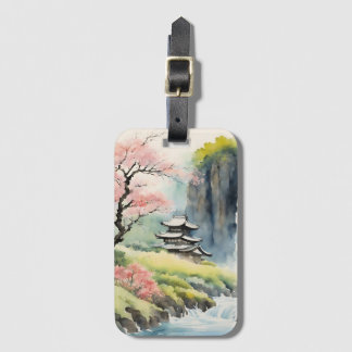 Zen Watercolor House Luggage Tag