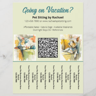 Zen Watercolor Pet Sitter Custom Tear Sheet
