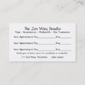 Zen Way Bodywork Card (Back)