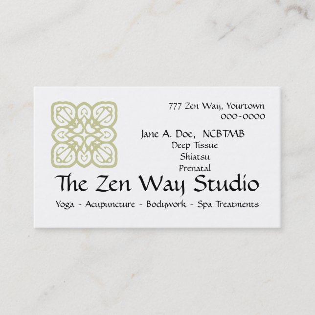 Zen Way Bodywork Card (Front)