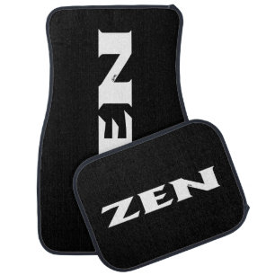 Zen white black car mats front and rear
