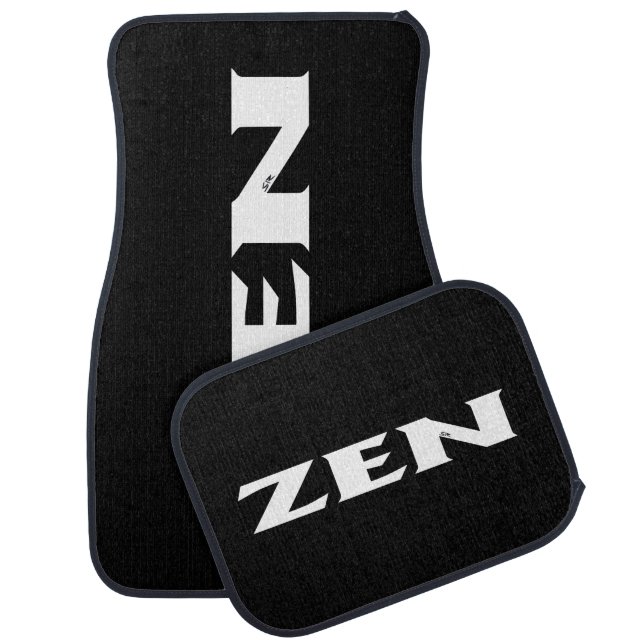 Zen white black car mats front and rear (Set)