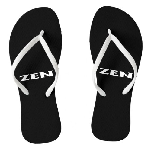 Zen white black flip flops