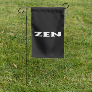 Zen white black garden flag