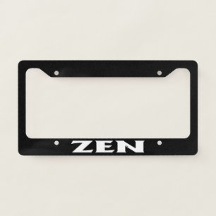 Zen white black license plate frame A