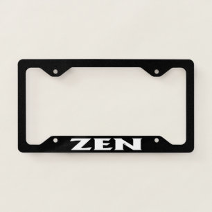 Zen white black license plate frame B