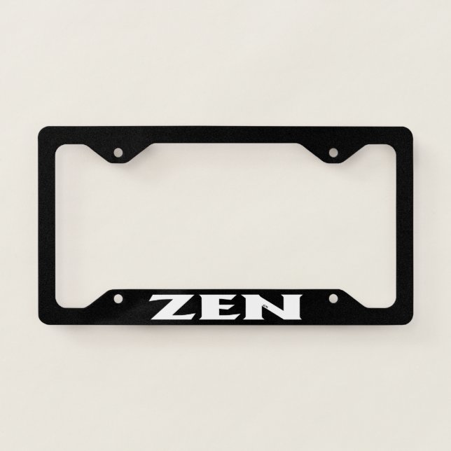 Zen white black license plate frame B (Front)