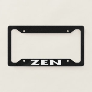 Zen white black license plate frame C