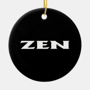 Zen white black round ceramic ornament