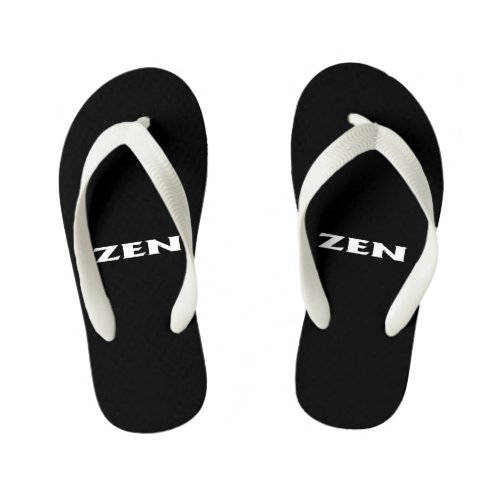Zen white black toddler flip flops