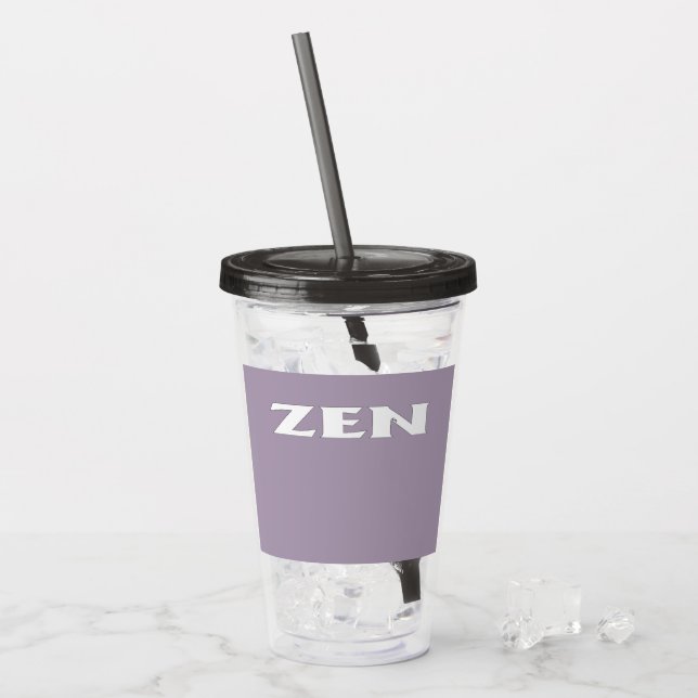 Zen white gray black acrylic tumbler (Front Ice)