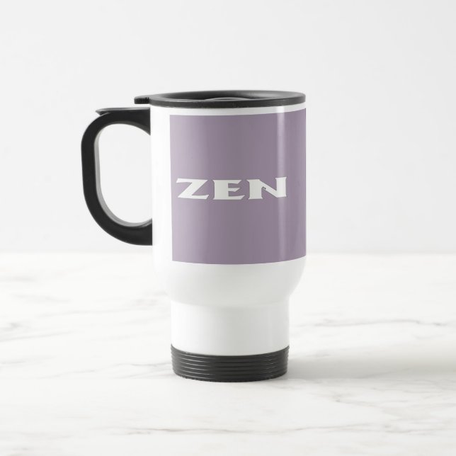 Zen white gray travel mug (Left)