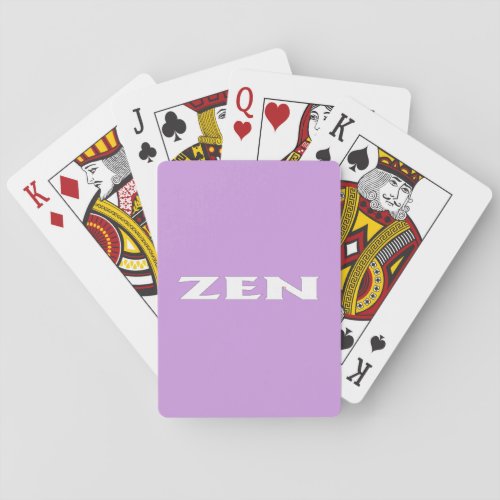 Zen white lilac playing cards