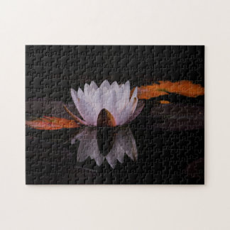 Zen White Lotus Flower Jigsaw Puzzle