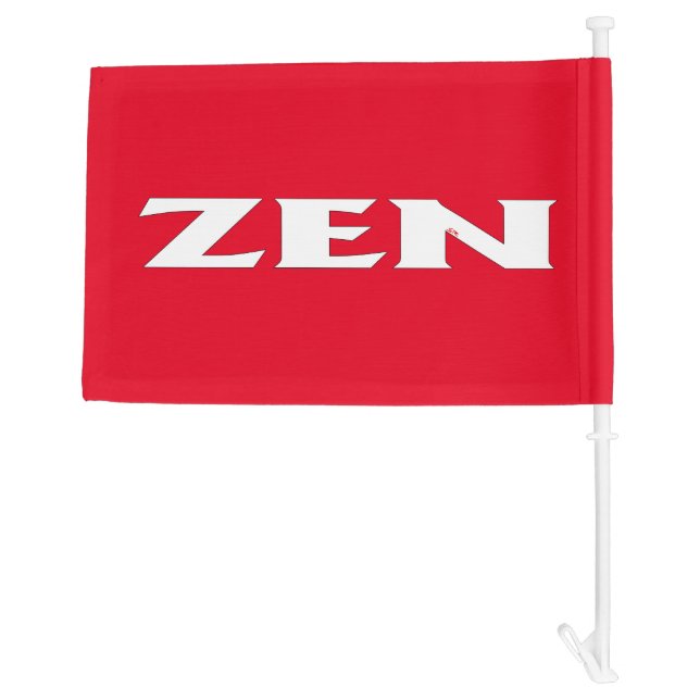 Zen white red car and boat flag (Back)