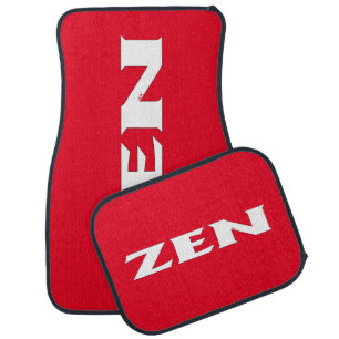 Zen white red car mats front and rear