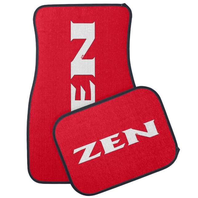 Zen white red car mats front and rear (Set)
