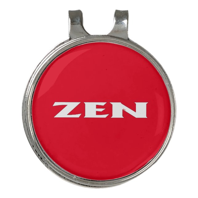 Zen white red hat clip (Front)