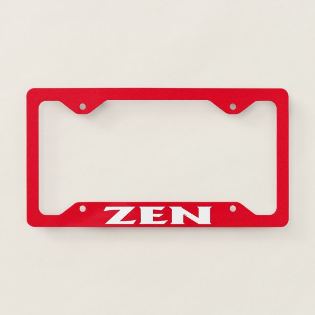 Zen white red license plate frame B (Front)