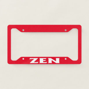 Zen white red license plate frame C