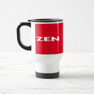 Zen white red travel mug