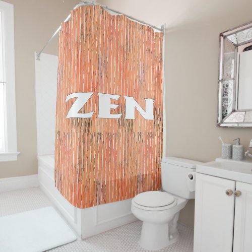 Zen white reed shower curtain