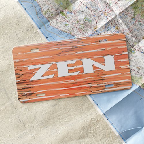 Zen white reeds aluminum license plate