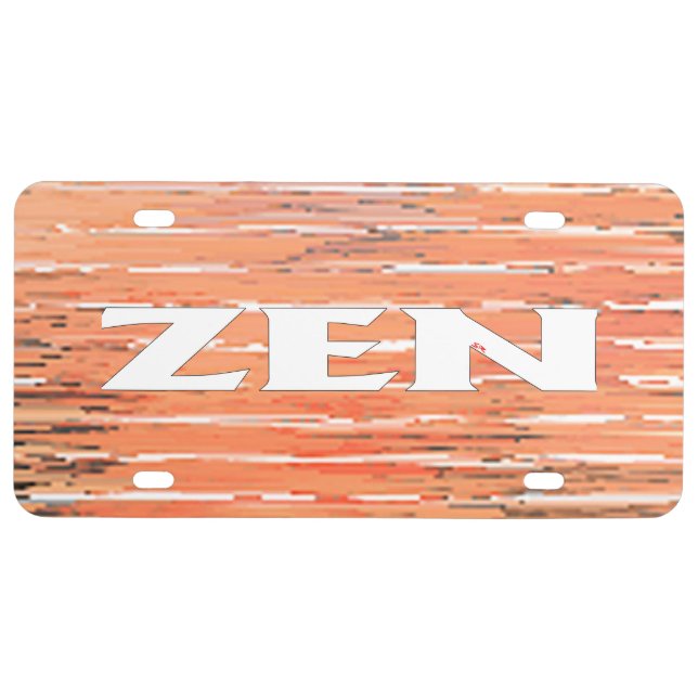 Zen white reeds plastic license plate (Front)