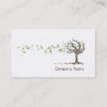Zen Wind Tree With Leaves Business Card Template at Zazzle